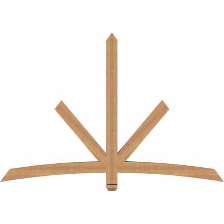 Ekena Millwork Alberta Smooth Timber Gable Bracket, Western Red Cedar, 72"W x 48"H x 3 1/2"D x 3 1/2"F, 16/12 Pitch GBW072X48X0404ALB00SWR